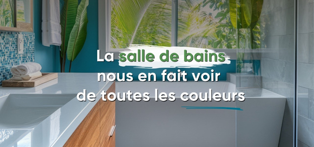 La salle de bains nous en fait voir de toutes les couleurs